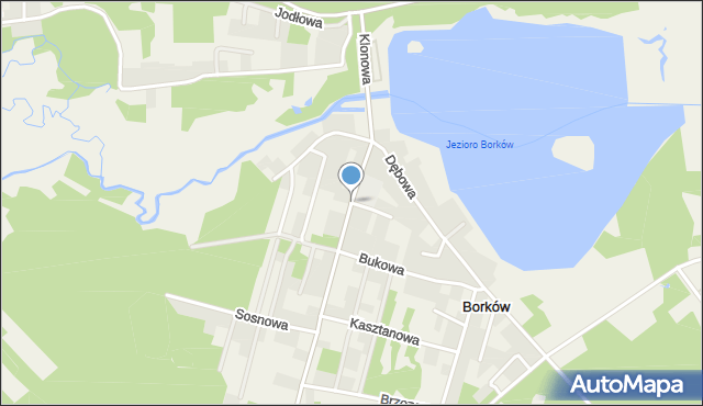 Borków gmina Daleszyce, Klonowa, mapa Borków gmina Daleszyce