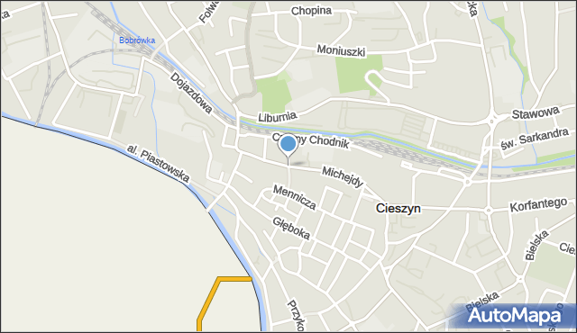 Cieszyn, Kluckiego Ludwika, mapa Cieszyna