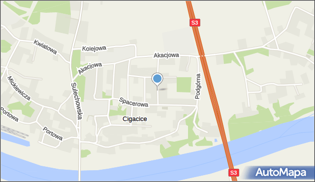 Cigacice, Klonowa, mapa Cigacice