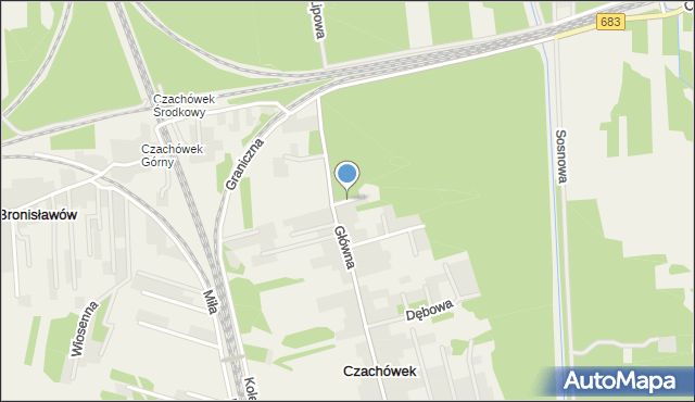 Czachówek, Klonowa, mapa Czachówek