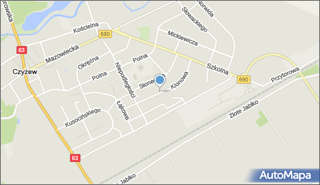 Czyżew powiat wysokomazowiecki, Klonowa, mapa Czyżew powiat wysokomazowiecki
