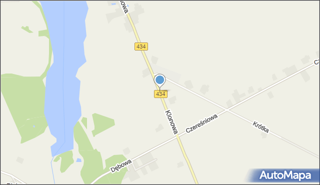 Drzonek, Klonowa, mapa Drzonek