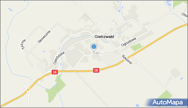 Gietrzwałd, Klonowa, mapa Gietrzwałd