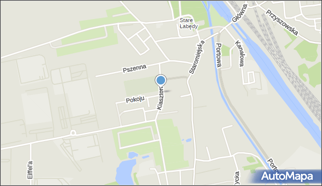 Gliwice, Klasztorna, mapa Gliwic