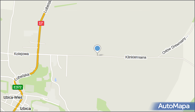 Izbica powiat krasnostawski, Klinkierniana, mapa Izbica powiat krasnostawski