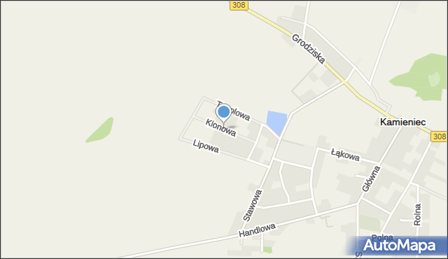 Kamieniec powiat grodziski, Klonowa, mapa Kamieniec powiat grodziski