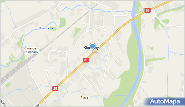 Klęczany gmina Gorlice, Klęczany, mapa Klęczany gmina Gorlice