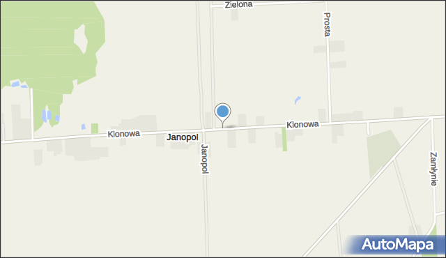 Kłoczew, Klonowa, mapa Kłoczew