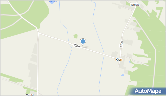 Klon gmina Czajków, Klon, mapa Klon gmina Czajków