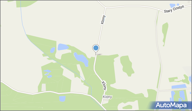 Klony gmina Gostyń, Klony, mapa Klony gmina Gostyń