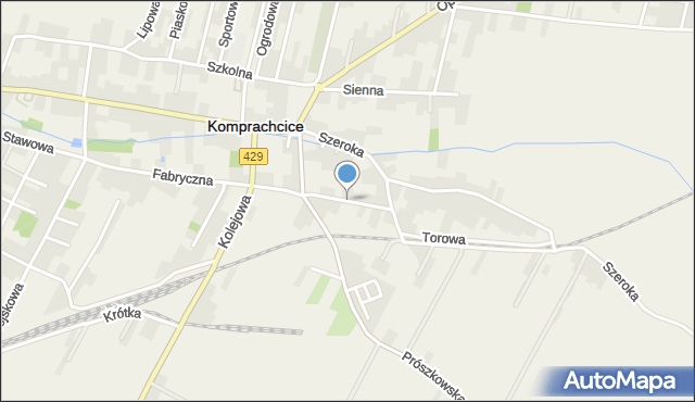 Komprachcice, Klasztorna, mapa Komprachcice