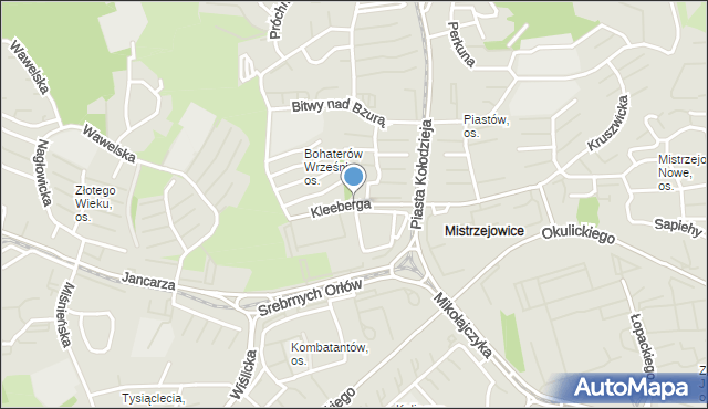 Kraków, Kleeberga Franciszka, mapa Krakowa
