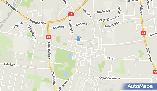 Krotoszyn, Klasztorna, mapa Krotoszyna