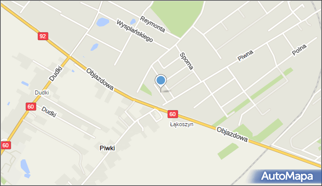 Kutno, Klonowa, mapa Kutno