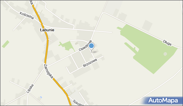 Łabunie, Klonowa, mapa Łabunie