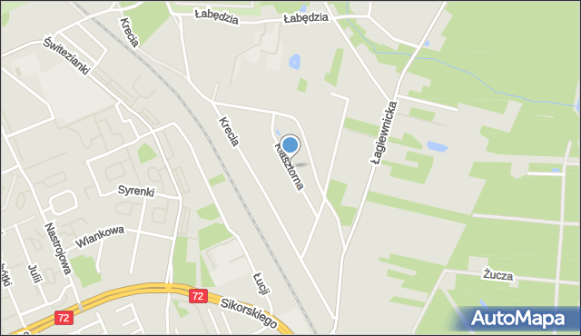Łódź, Klasztorna, mapa Łodzi
