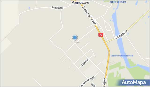 Magnuszew, Klonowa, mapa Magnuszew