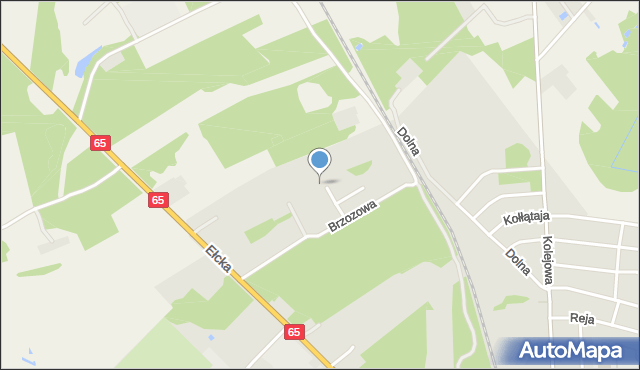 Mońki, Klonowa, mapa Mońki