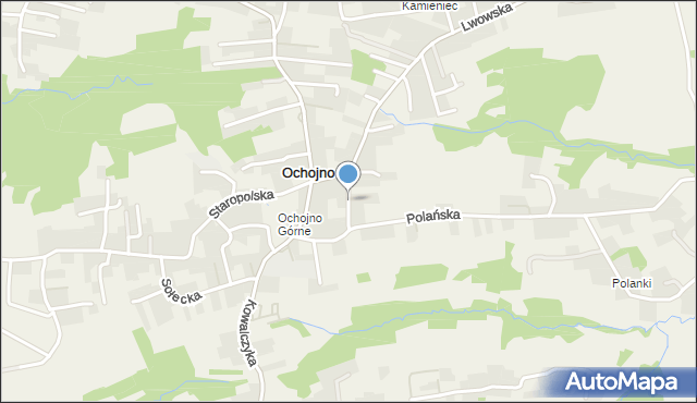 Ochojno, Klonowa, mapa Ochojno