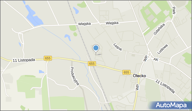 Olecko, Klonowa, mapa Olecko