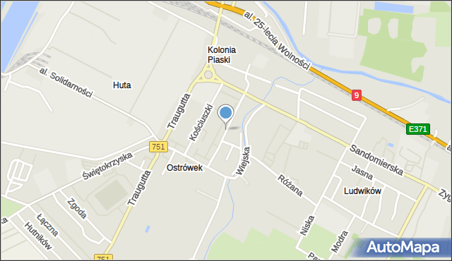 Ostrowiec Świętokrzyski, Klimkiewiczowska, mapa Ostrowiec Świętokrzyski