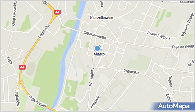 Oświęcim, Klasztorna, mapa Oświęcimia