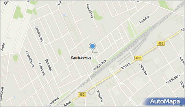 Pabianice, Klonowa, mapa Pabianic