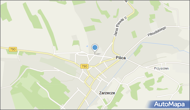 Pilica powiat zawierciański, Klasztorna, mapa Pilica powiat zawierciański