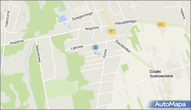 Pionki, Klonowa, mapa Pionki