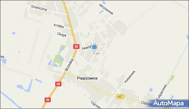 Pisarzowice gmina Lubsza, Klonowa, mapa Pisarzowice gmina Lubsza