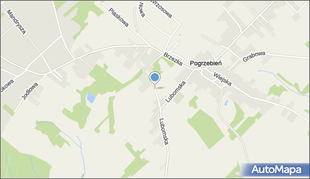 Pogrzebień, Klasztorna, mapa Pogrzebień