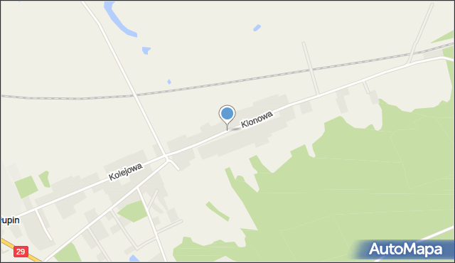 Połupin, Klonowa, mapa Połupin