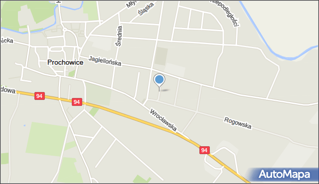 Prochowice, Klonowa, mapa Prochowice