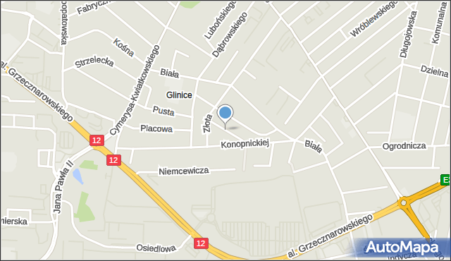 Radom, Klinowa, mapa Radomia