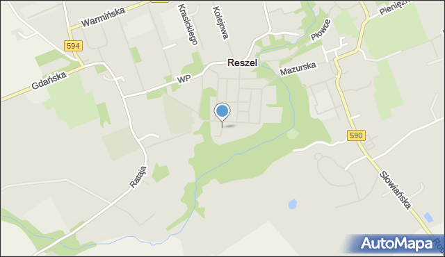 Reszel, Klasztorna, mapa Reszel