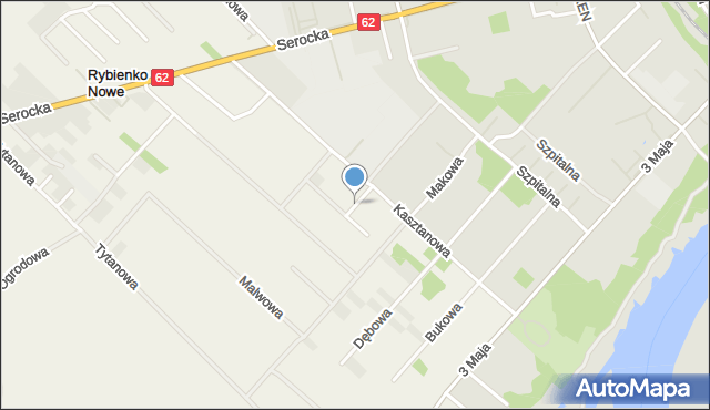 Rybienko Nowe, Klonowa, mapa Rybienko Nowe