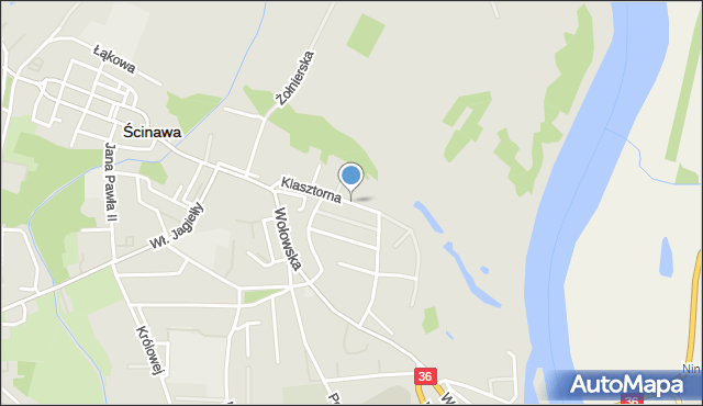 Ścinawa powiat lubiński, Klasztorna, mapa Ścinawa powiat lubiński