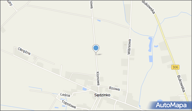 Sędzinko, Klonowa, mapa Sędzinko