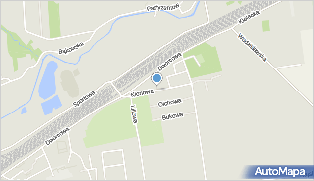 Sędziszów, Klonowa, mapa Sędziszów