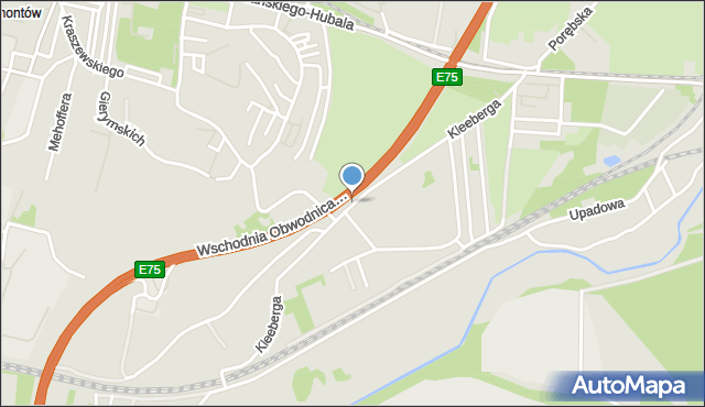 Sosnowiec, Kleeberga Franciszka, gen., mapa Sosnowca