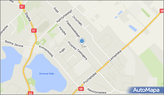 Szczytno, Klonowa, mapa Szczytno