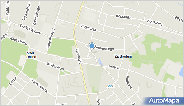 Tomaszów Lubelski, Klasztorna, mapa Tomaszów Lubelski