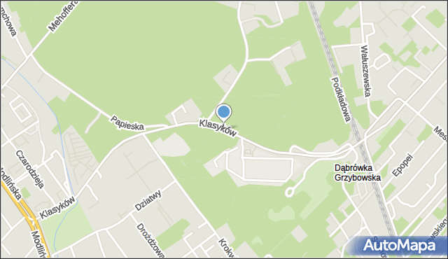 Warszawa, Klasyków, mapa Warszawy