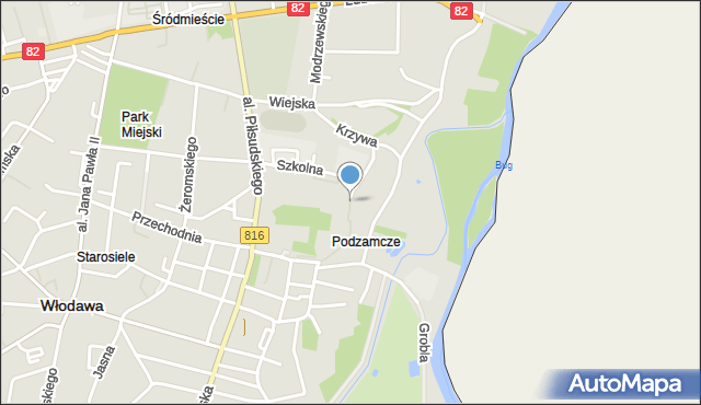 Włodawa, Klasztorna, mapa Włodawa