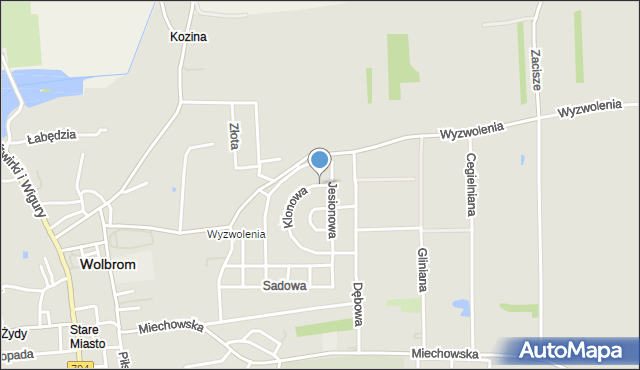Wolbrom, Klonowa, mapa Wolbrom
