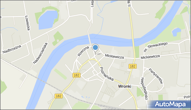 Wronki powiat szamotulski, Klasztorna, mapa Wronki powiat szamotulski