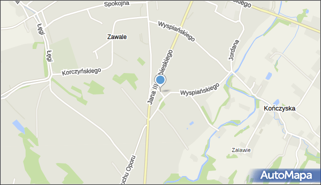 Zakliczyn powiat tarnowski, Klasztorna, mapa Zakliczyn powiat tarnowski