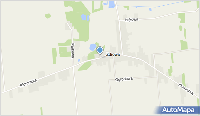 Zdrowa, Kłomnicka, mapa Zdrowa