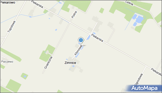 Zimnice, Klonowa, mapa Zimnice