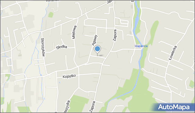 Bielsko-Biała, Kminkowa, mapa Bielsko-Białej